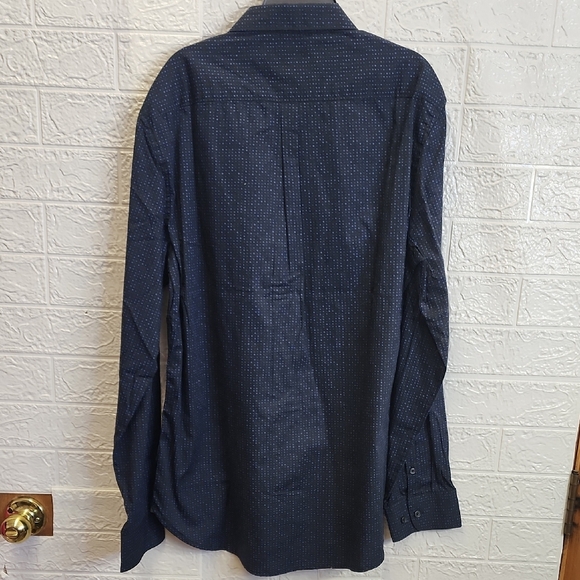 Kenneth Cole Navy Button Down Shirt - Picture 4 of 5